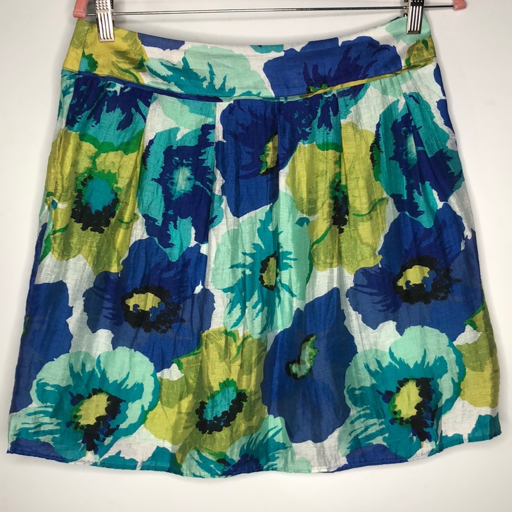LOFT Petites Linen Floral Skirt